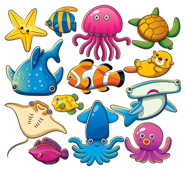 Colección de animales del mar — Vector stock © h4nk #8303659 Colección de animales del mar — Vector stock © h4nk #8303659