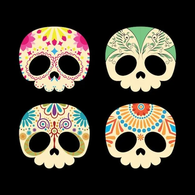 Colección de bonitas calaveras mexicanas | Vector Gratis Colección de bonitas calaveras mexicanas | Vector Gratis