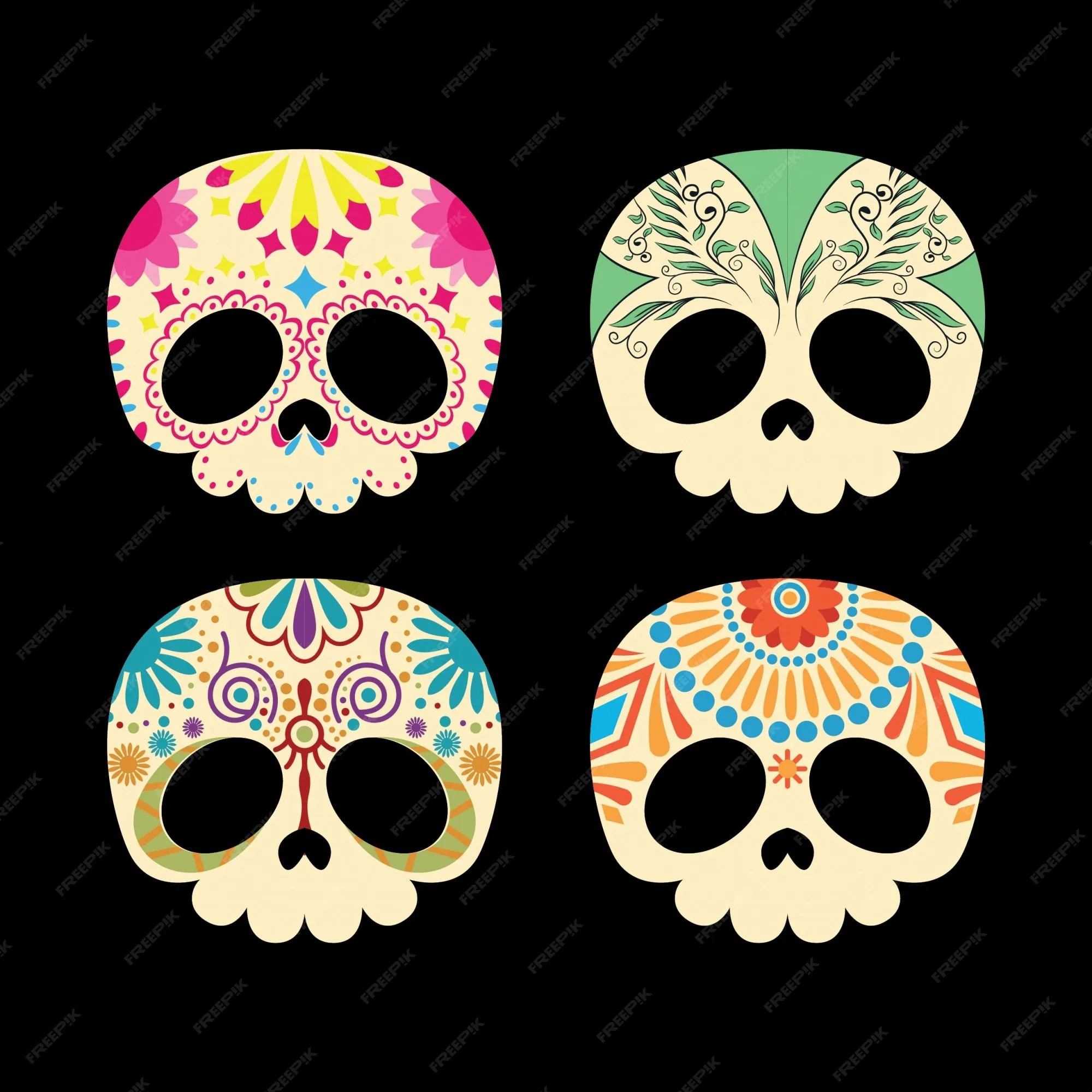 Colección de bonitas calaveras mexicanas | Vector Gratis Colección de bonitas calaveras mexicanas | Vector Gratis