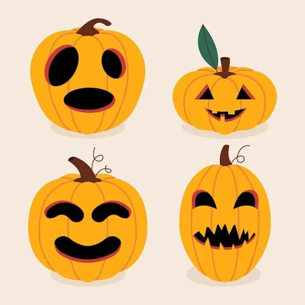 Colección de calabazas de halloween planas dibujadas a mano | Vector Gratis Colección de calabazas de halloween planas dibujadas a mano | Vector Gratis