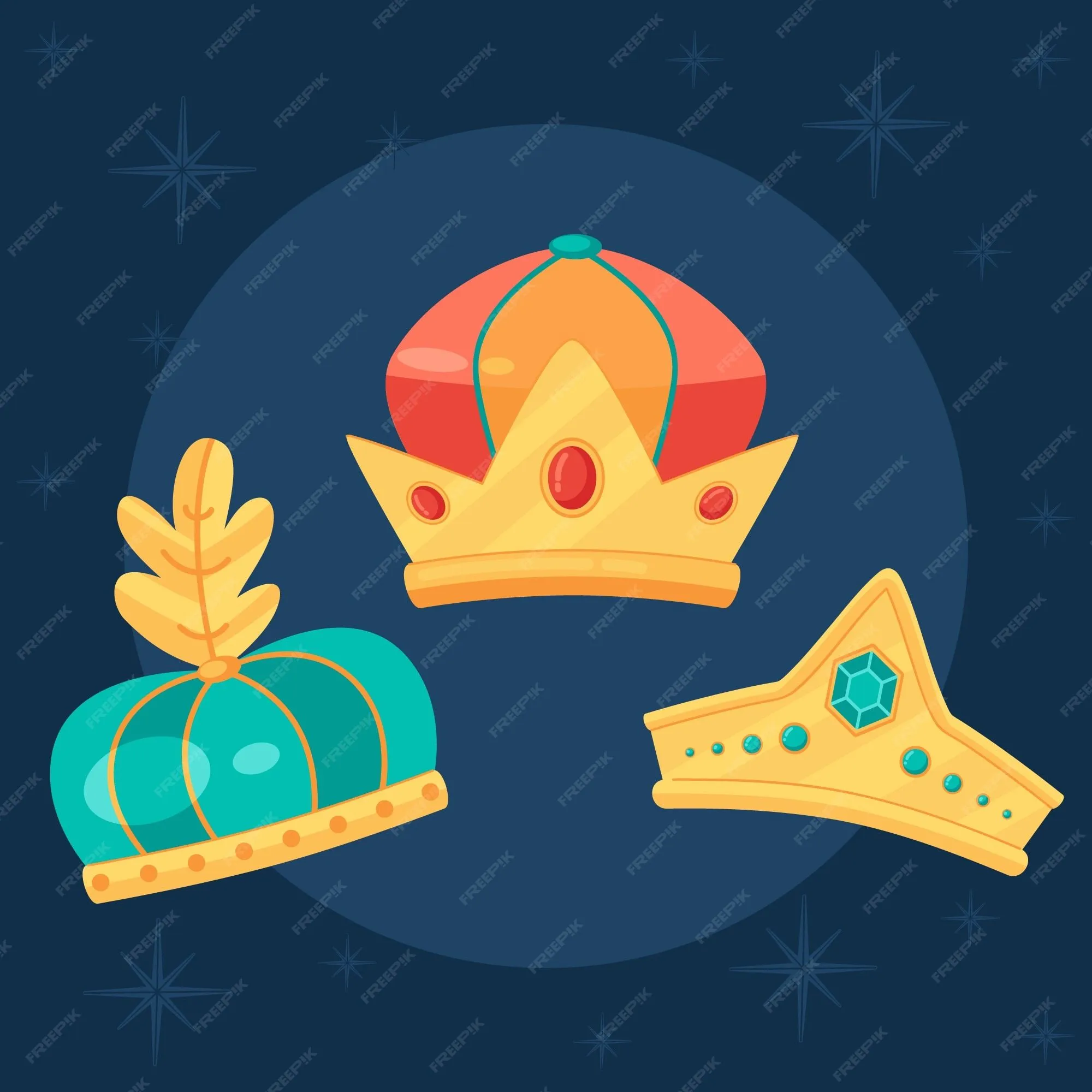 Colección coronas reyes magos planas | Vector Gratis Colección coronas reyes magos planas | Vector Gratis