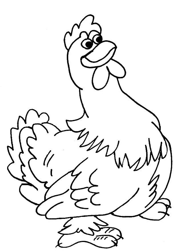 Una gallina animada para colorear - Imagui