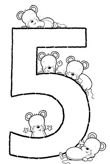 Mi colección de dibujos: ♥ Números con animalitos para pintar del ...