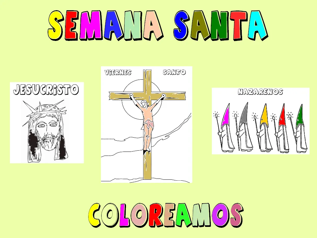 Colección de fichas para colorear semana santa Colección de fichas para colorear semana santa