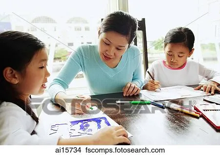 Colección de foto - madre, con, dos niñas, dibujo ai15734 - Buscar ...