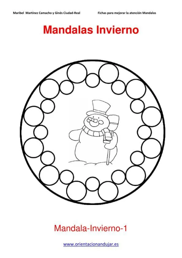 Colección de Mandalas de Invierno para colorear -Orientacion Andujar