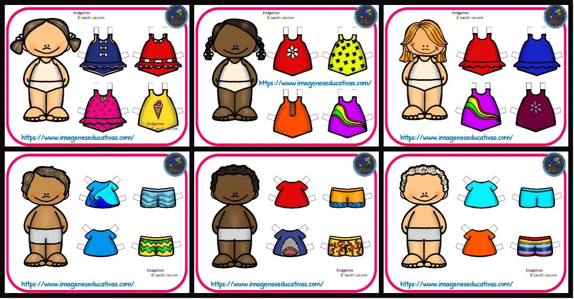 Colección de muñecas recortables ¡para jugar sin parar! – Imagenes Educativas Colección de muñecas recortables ¡para jugar sin parar! – Imagenes Educativas