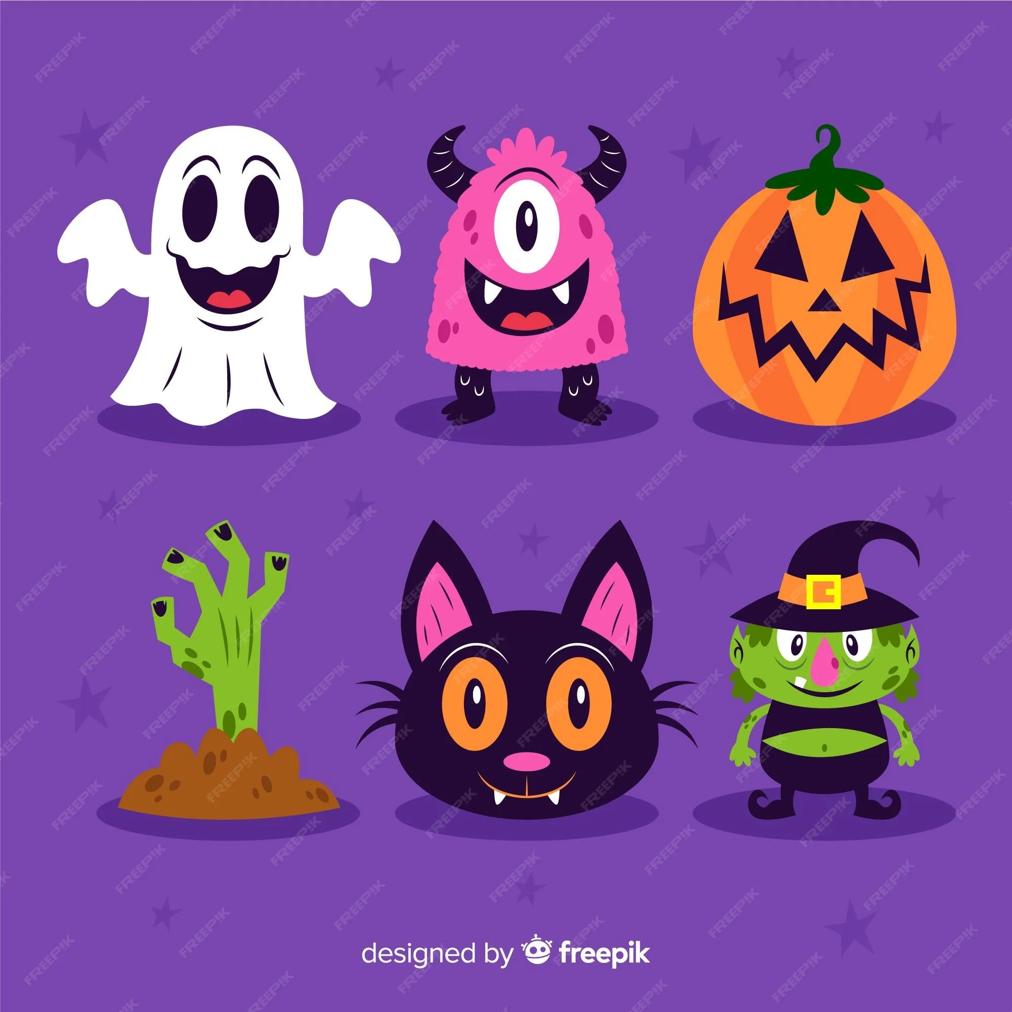 Colección plana de decoración de halloween | Vector Gratis Colección plana de decoración de halloween | Vector Gratis