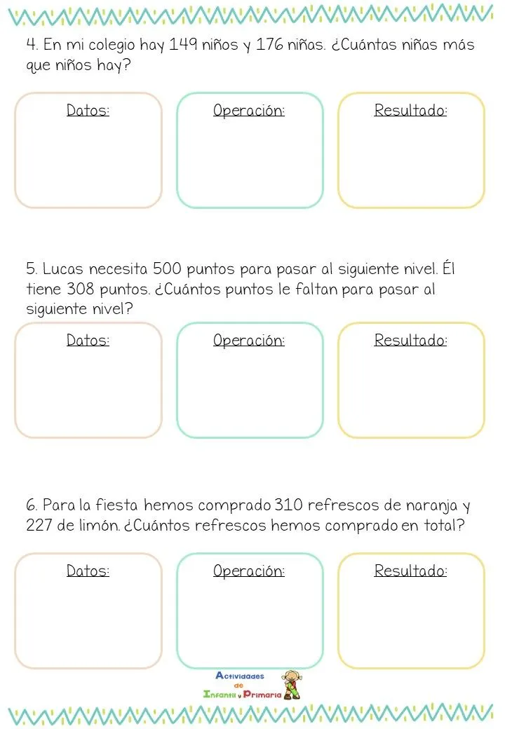Colección de problemas matemáticos: Sumas y restas Colección de problemas matemáticos: Sumas y restas