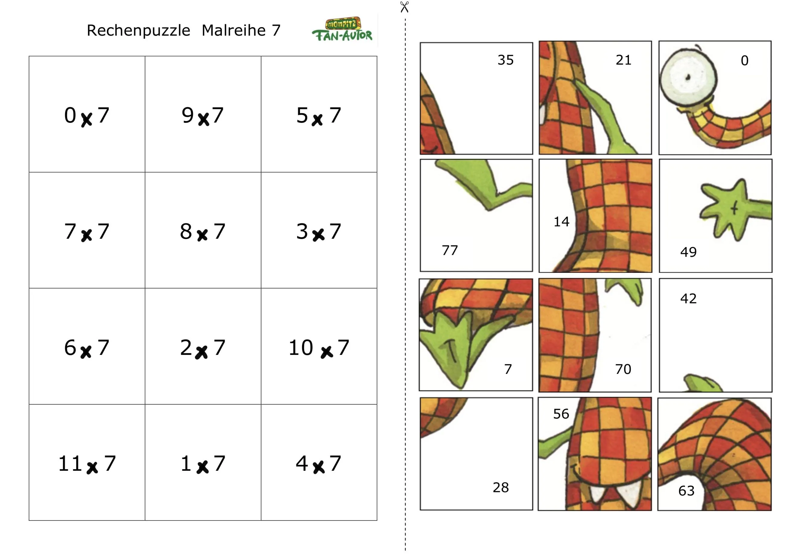Colección de rompecabezas de multiplicación. - Asistente Docente Colección de rompecabezas de multiplicación. - Asistente Docente
