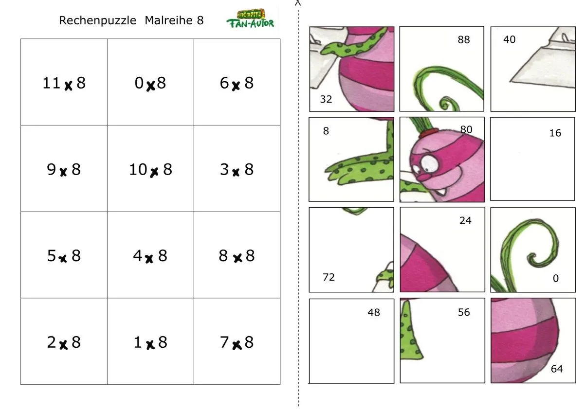 Colección de rompecabezas de multiplicación. - Asistente Docente Colección de rompecabezas de multiplicación. - Asistente Docente