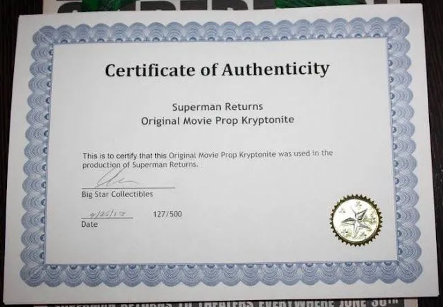 COLECCIONABLE DE LA SEMANA: KRYPTONITE "PROP" DE SUPERMAN RETURNS ... COLECCIONABLE DE LA SEMANA: KRYPTONITE "PROP" DE SUPERMAN RETURNS ...