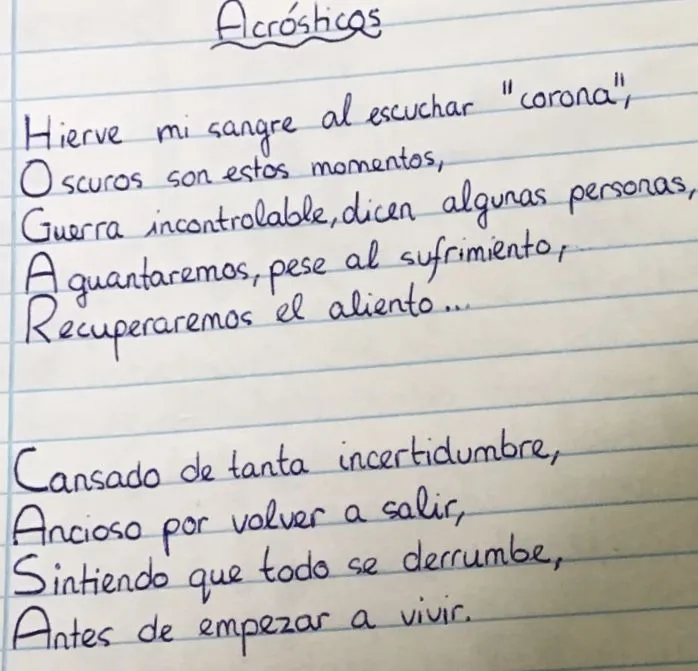 X 上的 Colegio Brains：「¿Sabes qué es un acróstico? Fíjate en las palabras que  se forman en vertical en estos poemas creados por nuestros alumnos de 6º de  Brains Las Palmas. ¡Qué bueno!