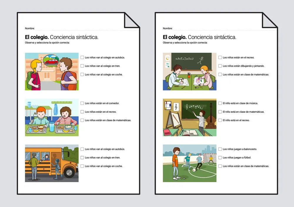 El colegio. Elige la frase correcta: Conciencia sintáctica #Soyvisual