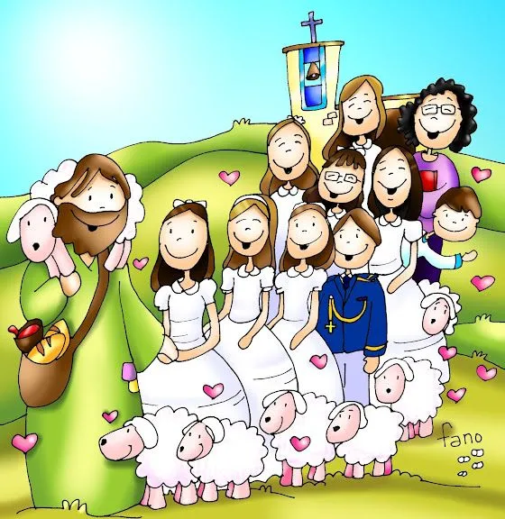 Dibujo de niño haciendo la primera comunión - Imagui