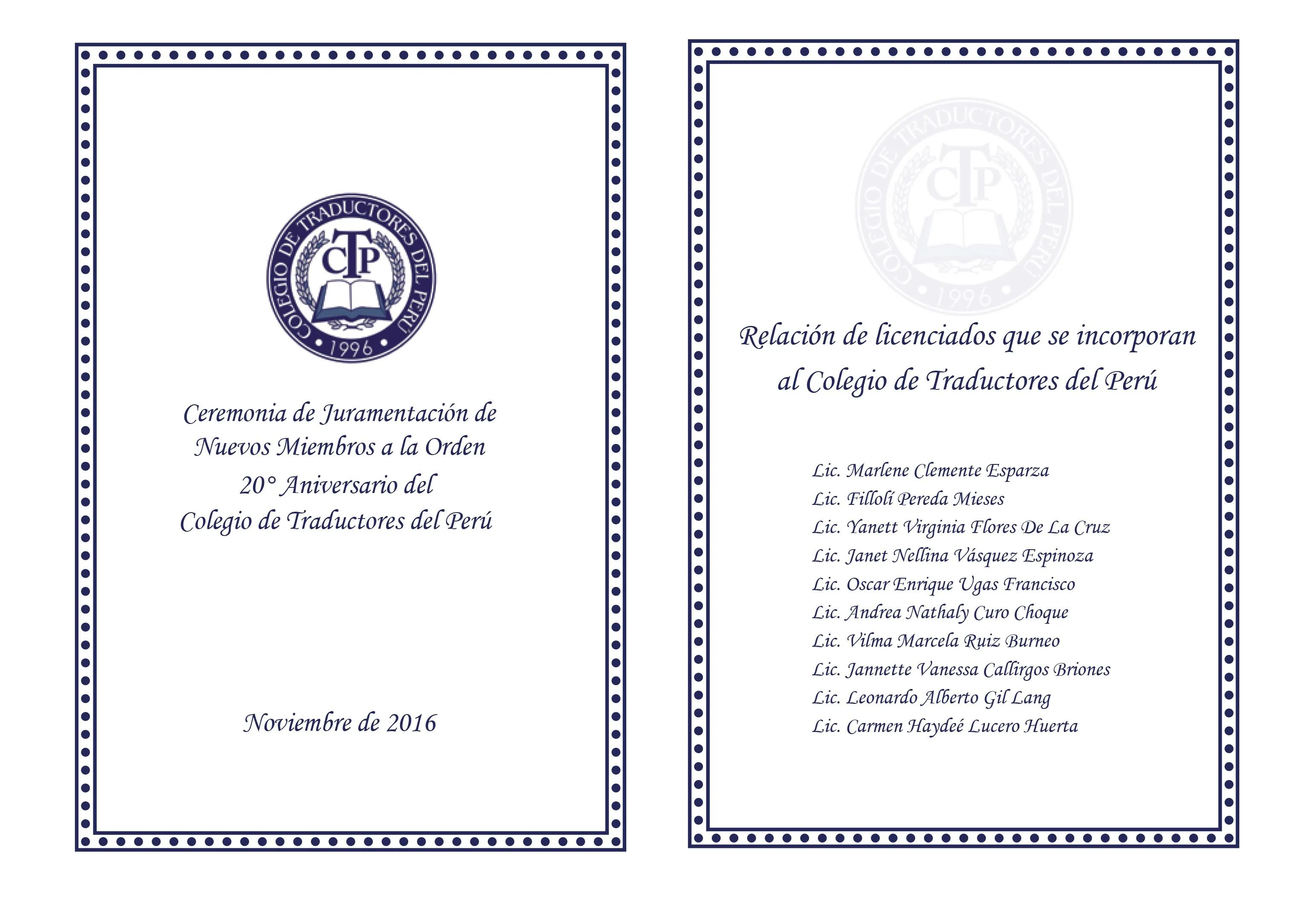 El Colegio de Traductores del Perú incorporará nuevos miembros en su vigésimo aniversario - Colegio de Traductores El Colegio de Traductores del Perú incorporará nuevos miembros en su vigésimo aniversario - Colegio de Traductores