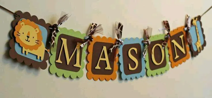 Colgante con nombre tipo selva | ideas para baby shower | Pinterest Colgante con nombre tipo selva | ideas para baby shower | Pinterest