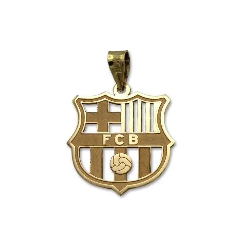 Colgante en oro de 18k del escudo del FC Barcelona calado Colgante en oro de 18k del escudo del FC Barcelona calado