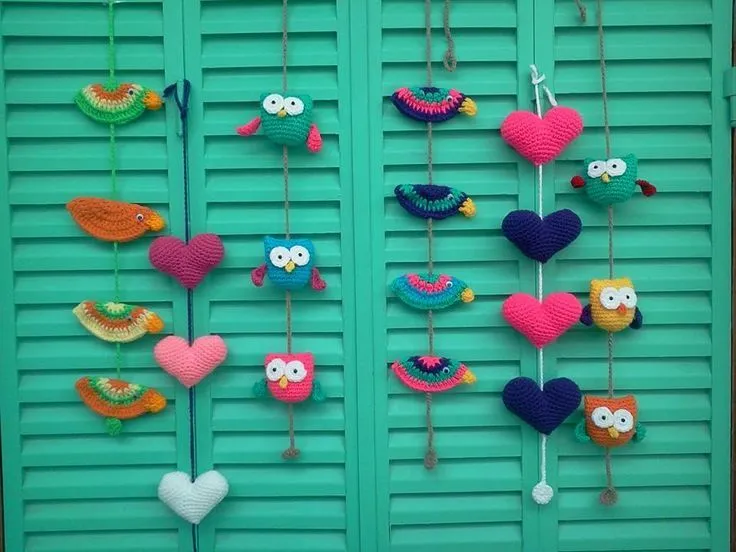 colgantes búhos corazones pajaritos en crochet | colgantes ... colgantes búhos corazones pajaritos en crochet | colgantes ...