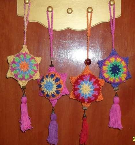 Colgantes Tejidos Crochet Estrellas Y Corazones | Estrellas ... Colgantes Tejidos Crochet Estrellas Y Corazones | Estrellas ...