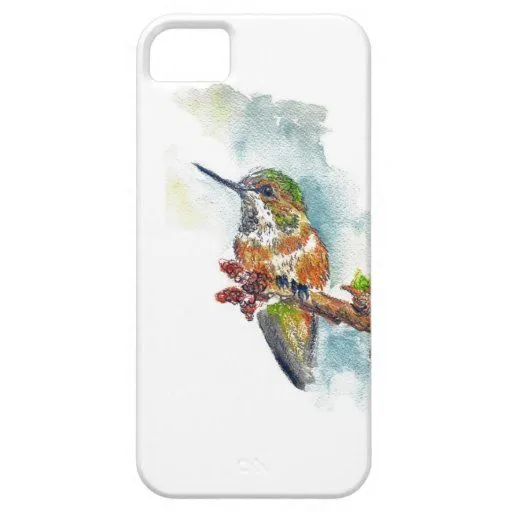Un colibrí, dibujo de lápiz de la acuarela iPhone 5 Case-Mate ... Un colibrí, dibujo de lápiz de la acuarela iPhone 5 Case-Mate ...