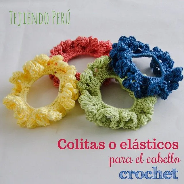 colitas o elásticos para el cabello tejidas a crochet! English ...