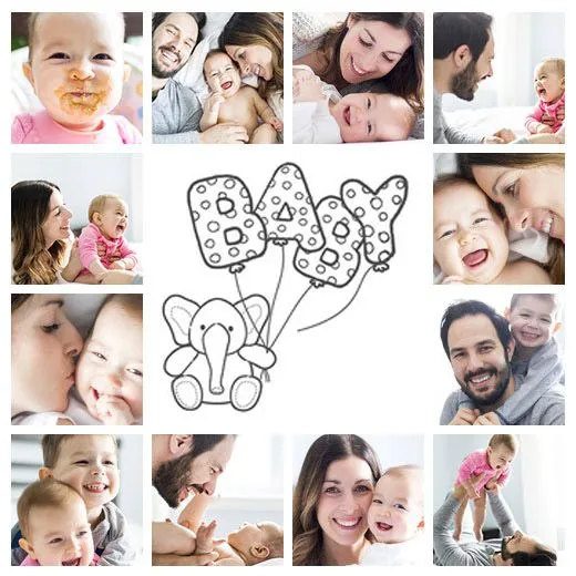 Collage fotos bebé | Más de 250 plantillas GRATIS Collage fotos bebé | Más de 250 plantillas GRATIS