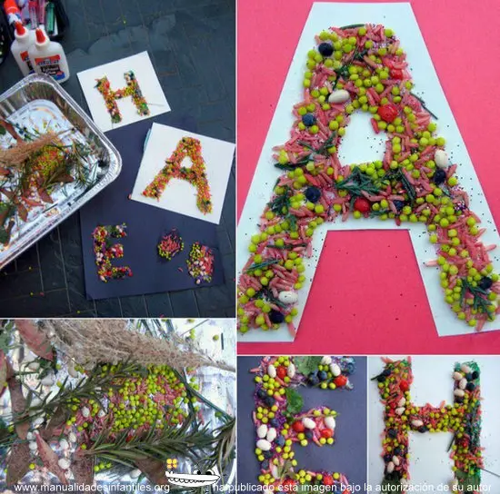 Collage otoñal de letras para niños - Manualidades Infantiles Collage otoñal de letras para niños - Manualidades Infantiles