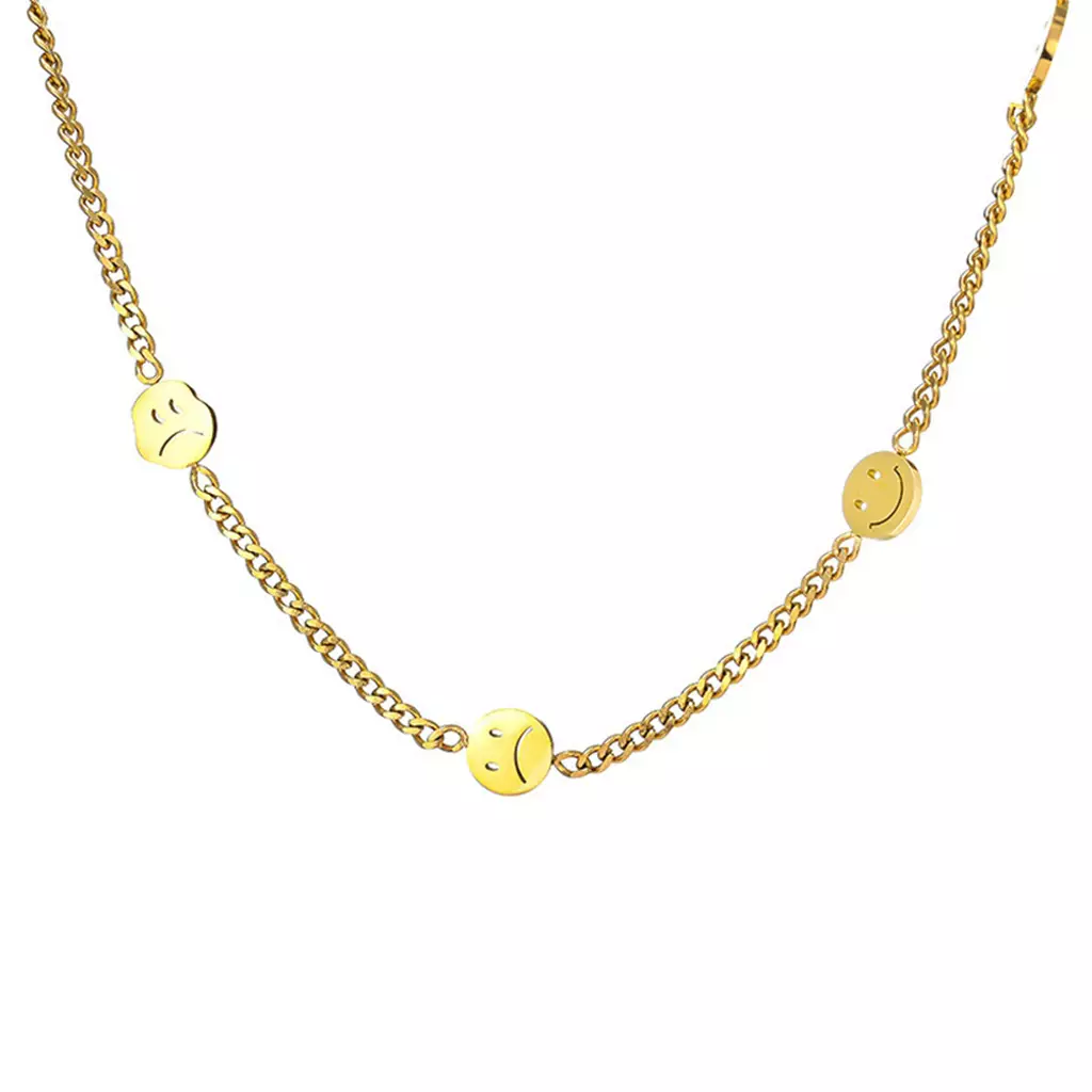 COLLAR ACERO INOXIDABLE CARITAS FELICES Y TRISTES COLLAR ACERO INOXIDABLE CARITAS FELICES Y TRISTES