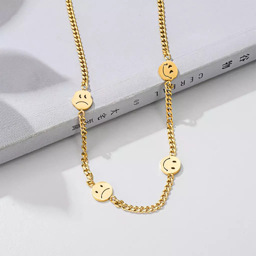 COLLAR ACERO INOXIDABLE CARITAS FELICES Y TRISTES COLLAR ACERO INOXIDABLE CARITAS FELICES Y TRISTES