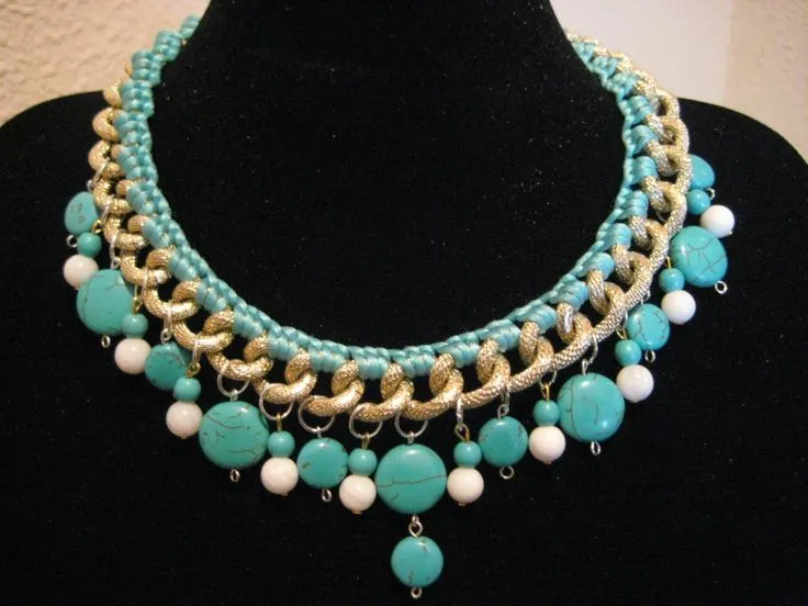 COLLAR BEACH SUMMER: Collar confeccionado con cadena en brillo ... COLLAR BEACH SUMMER: Collar confeccionado con cadena en brillo ...