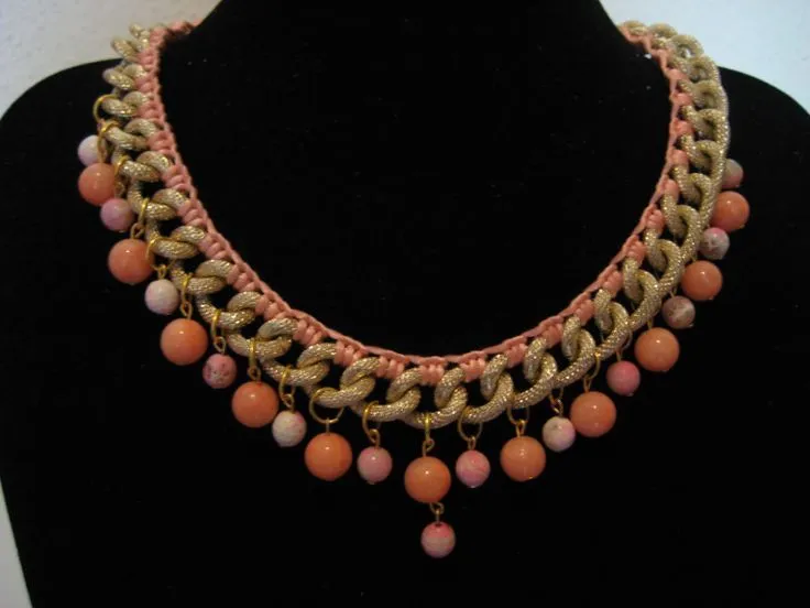 COLLAR BLUE SUMMER: Collar confeccionado con cadena en brillo ...