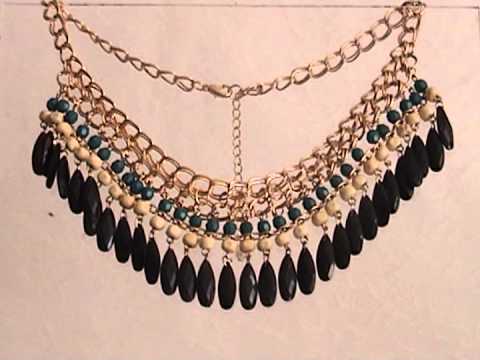 Collar bohemia multicolor bolas con cuentas de gota - YouTube