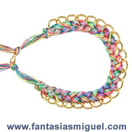Collar De Cadena Con Cordón Espiga Multicolor - Como Hacer ... Collar De Cadena Con Cordón Espiga Multicolor - Como Hacer ...