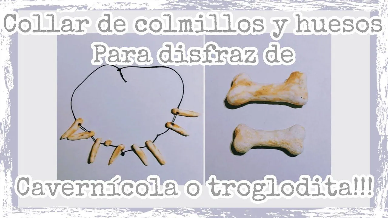 Cómo hacer collar de colmillos y huesos para disfraz de cavernícola o troglodita - YouTube Cómo hacer collar de colmillos y huesos para disfraz de cavernícola o troglodita - YouTube