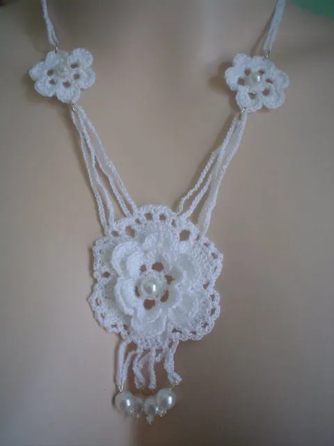 Como hacer collares tejidos a crochet - Imagui Como hacer collares tejidos a crochet - Imagui