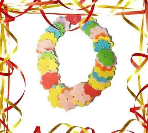 Collar hawaiano. Manualidades caseras de Carnaval - Ideas de ... Collar hawaiano. Manualidades caseras de Carnaval - Ideas de ...