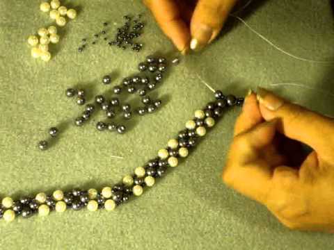 Collar de Perlas Gris Y Blanco .27 - YouTube Collar de Perlas Gris Y Blanco .27 - YouTube