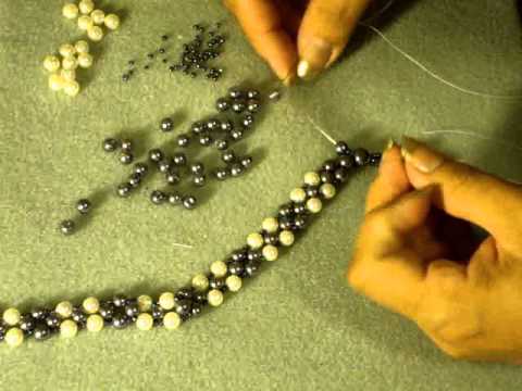 Collar de Perlas Gris Y Blanco .27 - YouTube