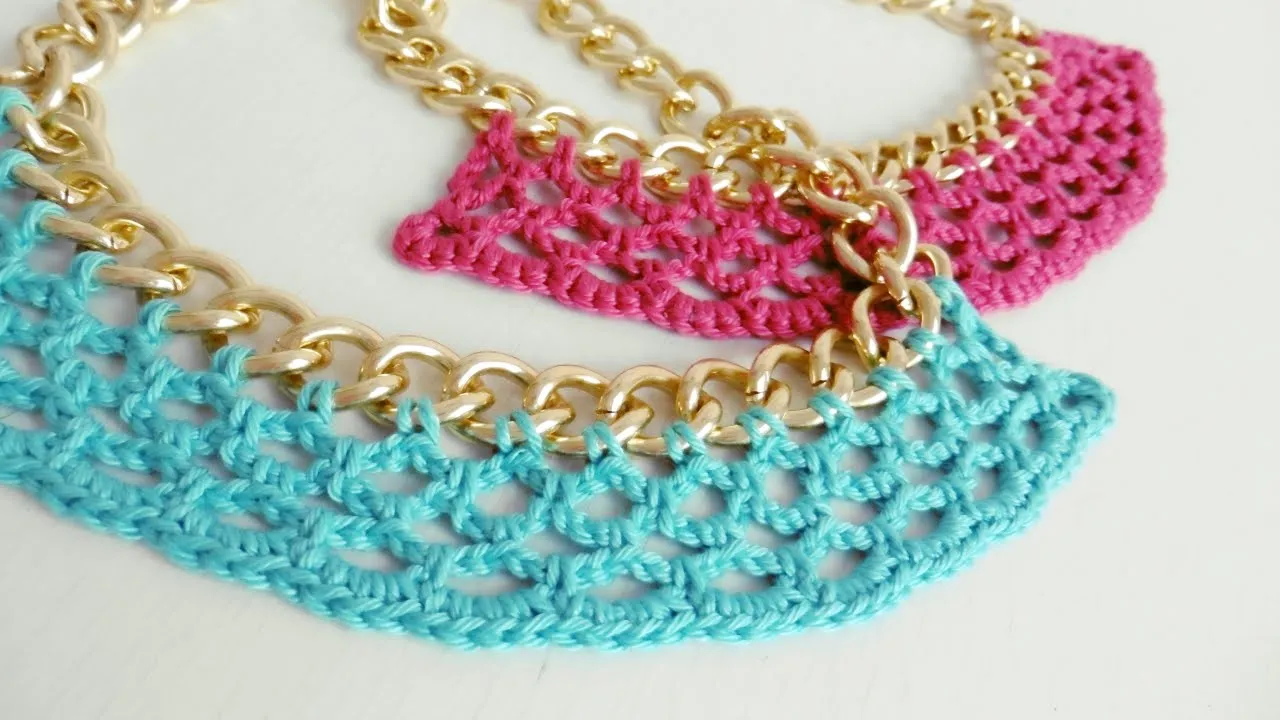Collar Tejido a Crochet - Paso a Paso - YouTube Collar Tejido a Crochet - Paso a Paso - YouTube