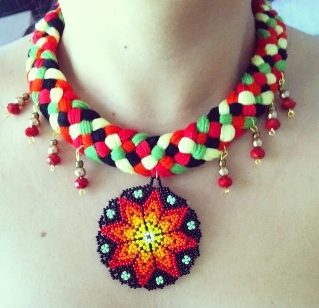 Collares mexicanos artesanales - collar la santa. Los materiales ... Collares mexicanos artesanales - collar la santa. Los materiales ...