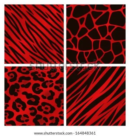 A Collection Of Four Different Red Animal Print Backgrounds ... A Collection Of Four Different Red Animal Print Backgrounds ...