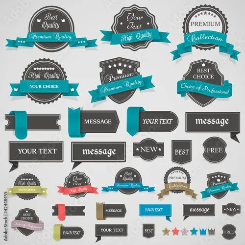 Collection of vintage labels and ribbons" Imágenes de archivo y ... Collection of vintage labels and ribbons" Imágenes de archivo y ...