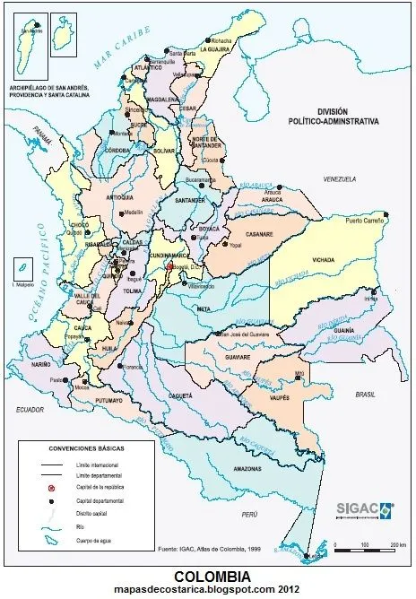 COLOMBIA, America | MAPAS DE