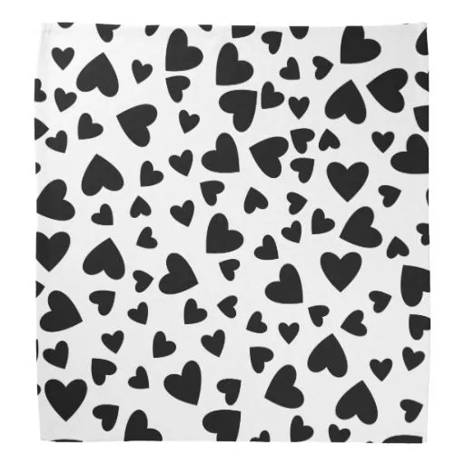 Color de fondo de encargo de los corazones negros bandanas | Zazzle