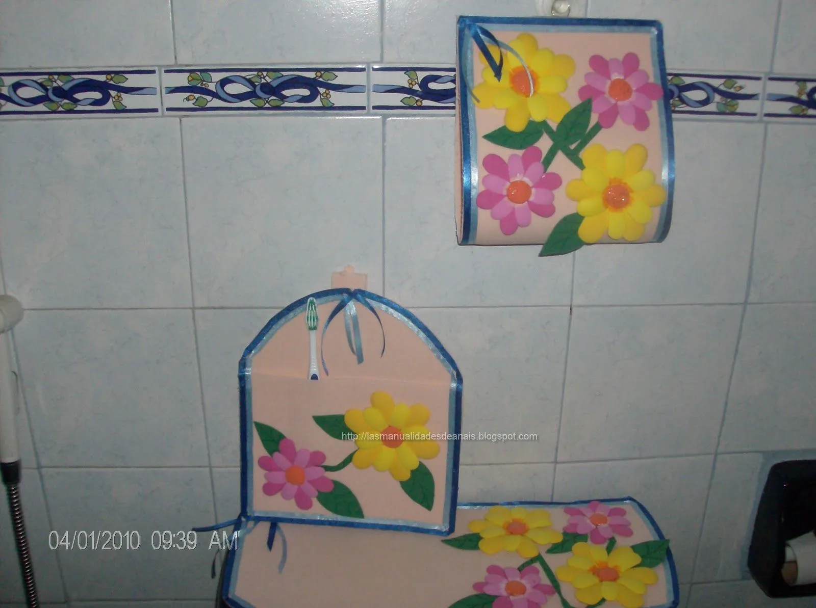 el color de mis manualidades: Juego de baño en foami
