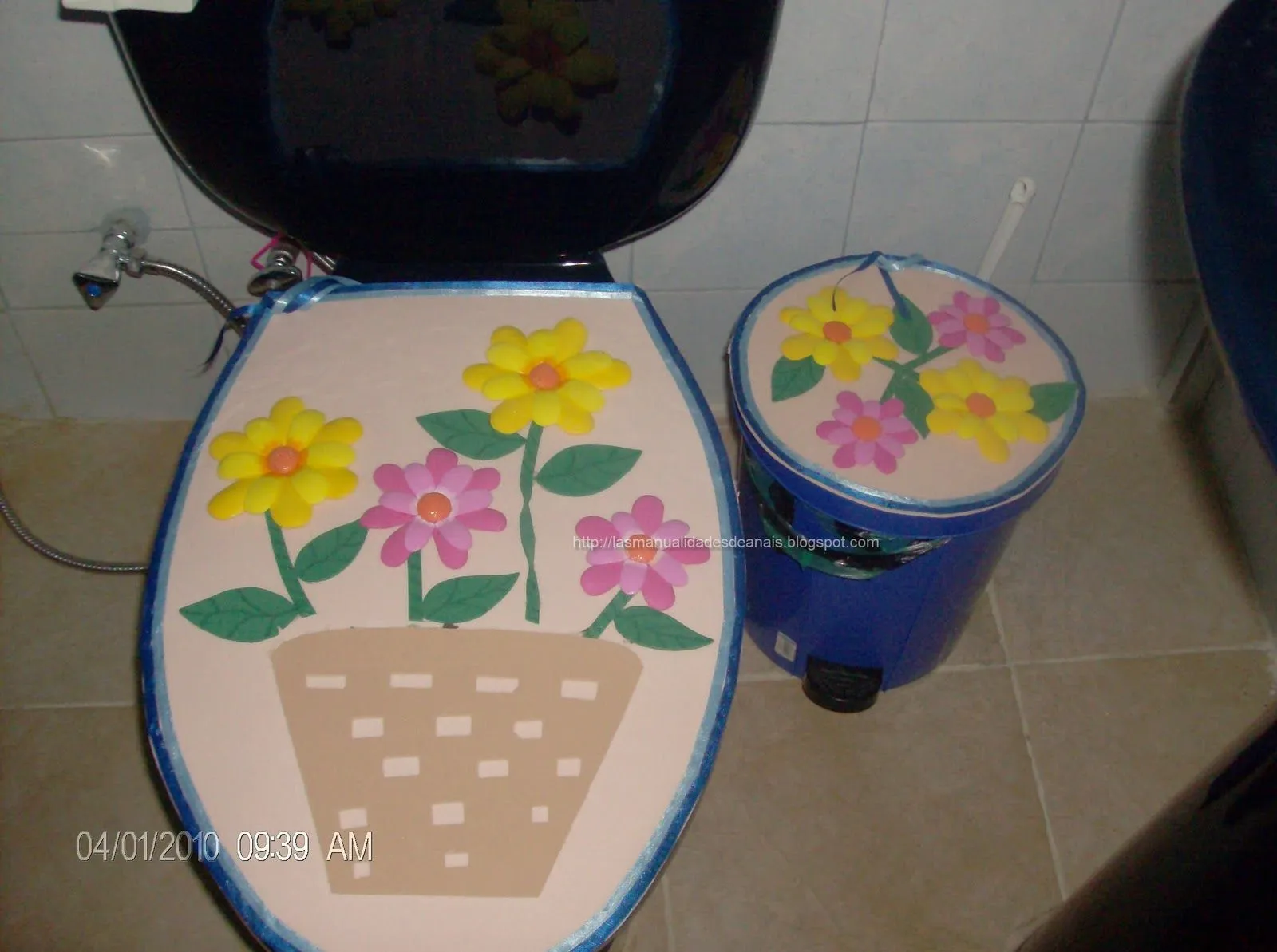 el color de mis manualidades: Juego de baño en foami