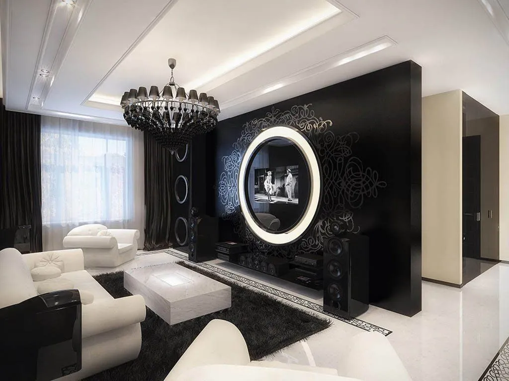 El color negro en la decoración de interiores. Decoración del hogar. El color negro en la decoración de interiores. Decoración del hogar.