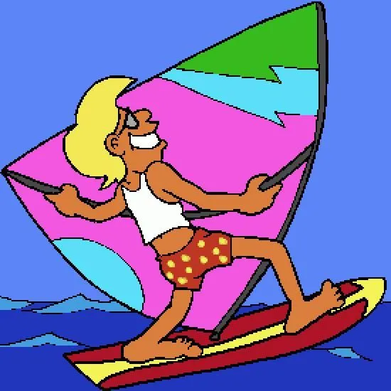 Dibujos de las vacaciones de verano: Una windsurf - Dibujos ...