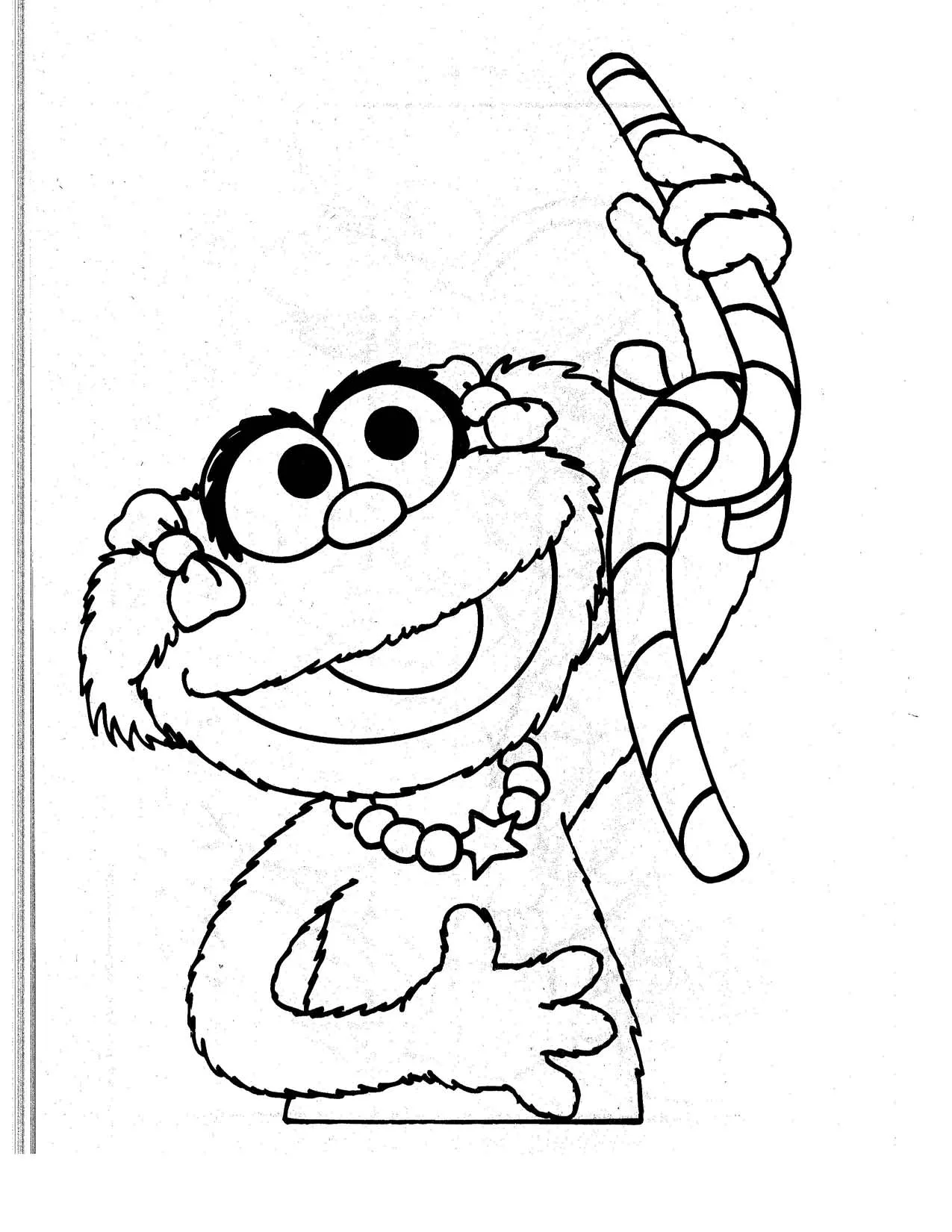 Novia de Elmo jugando con bastones de navidad Novia de Elmo jugando con bastones de navidad